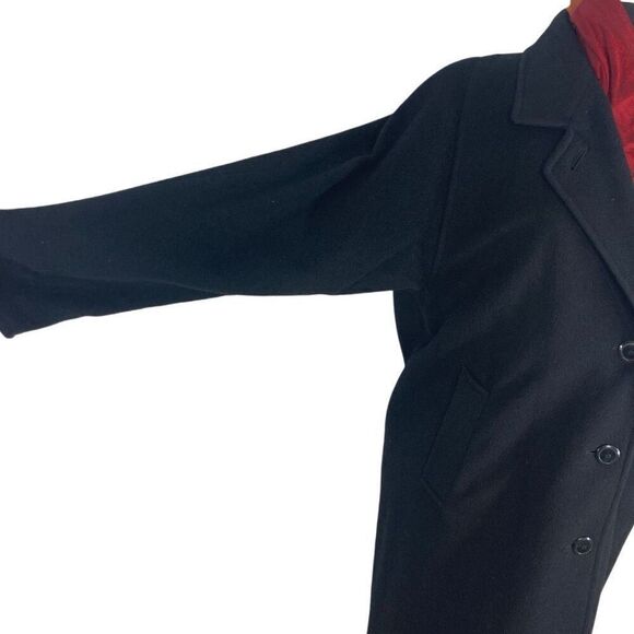 Larry Levine 12 L Black Camel Coat Overcoat Evening Elegant Career Vintage 80s - Picture 4 of 6